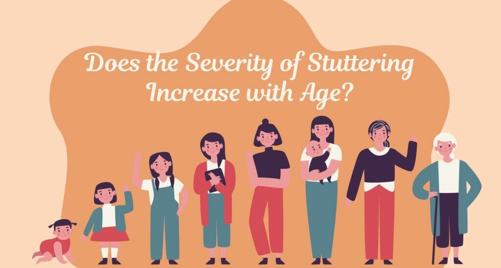 Does stammering severity increase with age?
